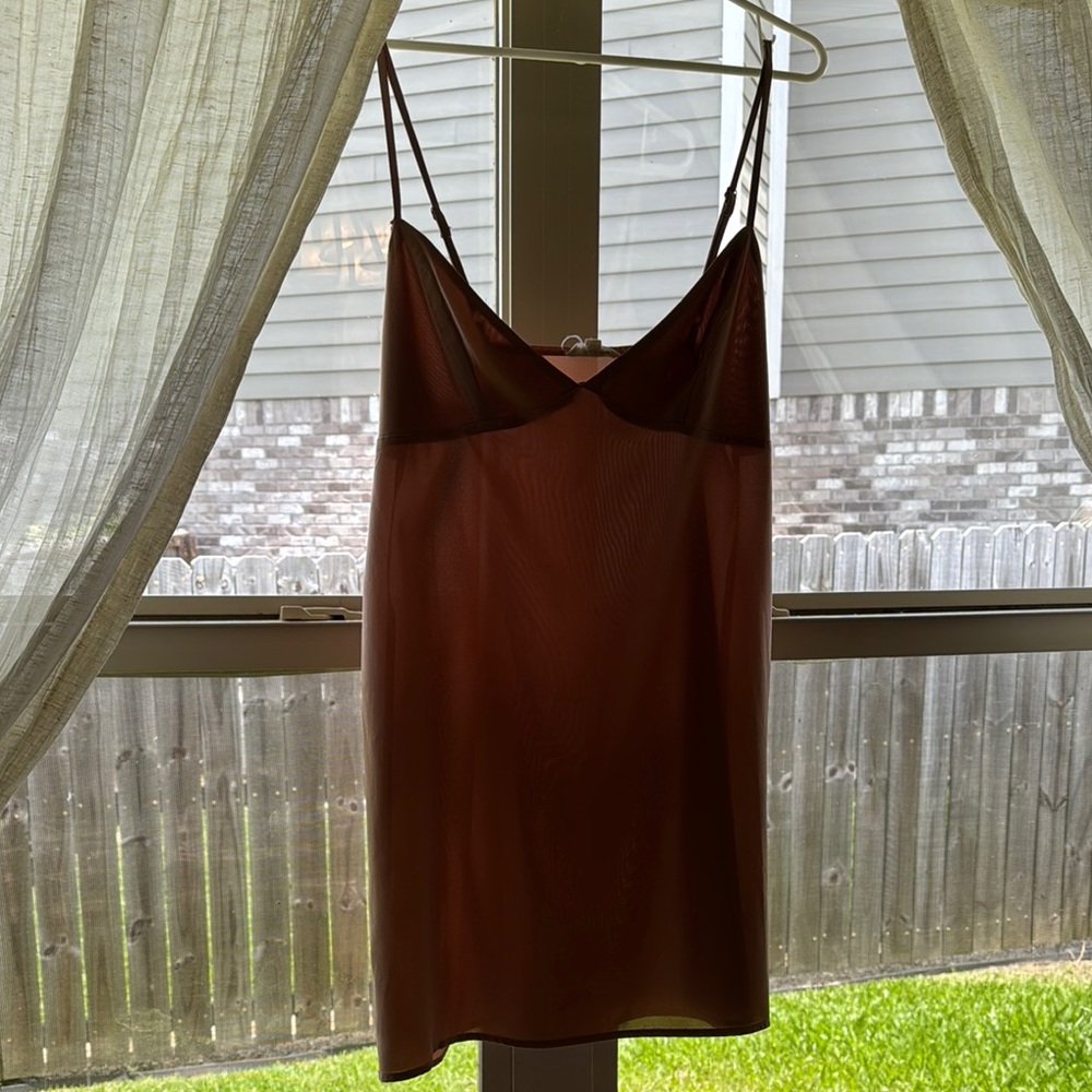 For Love And Lemons Brown Chemise Slip